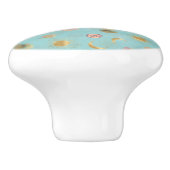 Gold Sun Moon Planets Space Blue Illustration Keramikknauf (Seitenansicht)