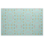 Gold Sun Moon Planets Space Blue Illustration Stoff (Fat Quarter (45,7 x 55,9 cm))