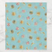 Gold Sun Moon Planets Space Blue illustration Weinetikett (Einzelnes Label)