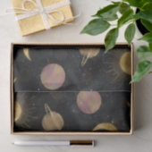 Gold Sun Moon Planets Space Illustration Seidenpapier (Geschenk)