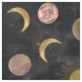 Gold Sun Moon Planets Space Illustration Stoff (Muster)