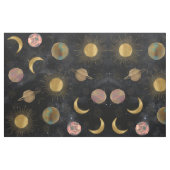 Gold Sun Moon Planets Space Illustration Stoff (Fat Quarter (45,7 x 55,9 cm))