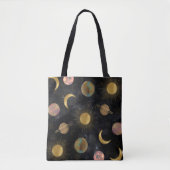Gold Sun Moon Planets Space Illustration Tasche (Vorderseite)