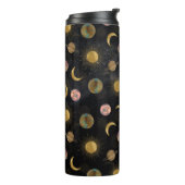 Gold Sun Moon Planets Space Illustration Thermosbecher (Nach links gedreht)
