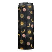 Gold Sun Moon Planets Space Illustration Thermosbecher (Rückseite)