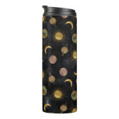 Gold Sun Moon Planets Space Illustration Thermosbecher (Nach rechts gedreht)