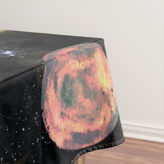 Gold Sun Moon Planets Space Illustration Tischdecke (Beispiel)