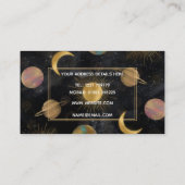 Gold Sun Moon Planets Space Illustration Visitenkarte (Rückseite)