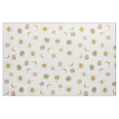 Gold Sun Moon Planets Space White Illustration Stoff (Fat Quarter (45,7 x 55,9 cm))