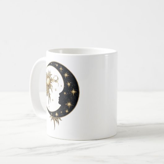 Gold Sun & Moon Tasse (Vorderseite Links)