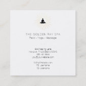 *~* Gold Sun Rays Man Meditation Yoga Pose Quadratische Visitenkarte (Rückseite)