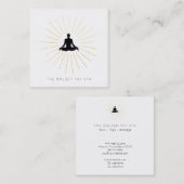 *~* Gold Sun Rays Man Meditation Yoga Pose Quadratische Visitenkarte (Vorne/Hinten)