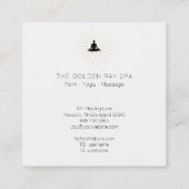 *~* Gold Sun Rays Man Meditation Yoga Pose Quadratische Visitenkarte (Rückseite)