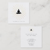 *~* Gold Sun Rays Man Meditation Yoga Pose Quadratische Visitenkarte (Vorne/Hinten)