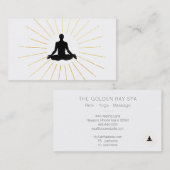 *~* Gold Sun Rays Meditation Lotus Pose Mann Visitenkarte (Vorne/Hinten)