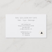 *~* Gold Sun Rays Meditation Lotus Pose Mann Visitenkarte (Rückseite)