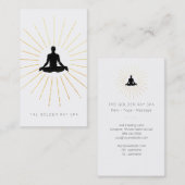 *~* Gold Sun Rays Meditation Man Yoga Pose Visitenkarte (Vorne/Hinten)