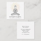 Gold Sun Rays Yoga Instructor Quadratische Visitenkarte (Vorne/Hinten)