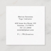 Gold Sun Rays Yoga Instructor Quadratische Visitenkarte (Rückseite)