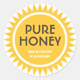 Gold Sun Round Honey Jar Label Runder Aufkleber