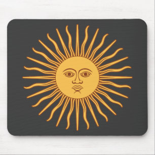 Gold Sun Solenoiddes Mayo stellen und Strahlen auf Mousepad