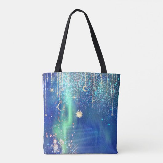 *~* Gold Sun Stars Sparkle Moon Celestial Universu Tasche (Rückseite)