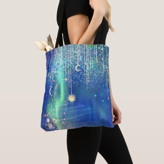 *~* Gold Sun Stars Sparkle Moon Celestial Universu Tasche (Von Nahem)