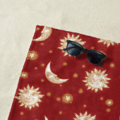 Gold Sun und Moon Red Strandtuch (Beispiel)
