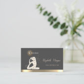 Gold Sun Women Silhouette Yoga Instructor Visitenkarte (Stehend Vorderseite)