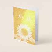 GOLD SUNFLOWER RUSTİC SOMMER WEDDER MONOGRAM FOLIENKARTE (Vorderseite)