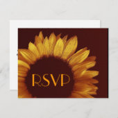 Gold Sunflower UAWG Wedding Response Card RSVP Karte (Vorne/Hinten)