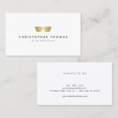 Gold Sunglasses II DJ Business Card Visitenkarte (Vorne/Hinten)
