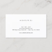 Gold Sunglasses II DJ Business Card Visitenkarte (Rückseite)