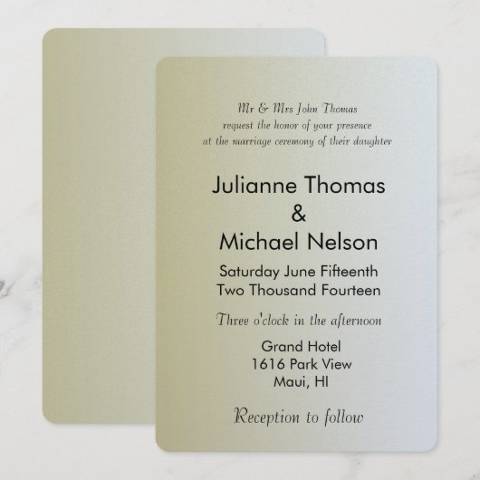 Gold Sunrise Einladung (Vorne/Hinten)