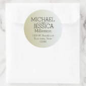 Gold Sunrise Personalisierte Adresse Runder Aufkleber (Tasche)