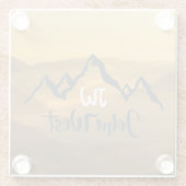 Gold sunrise personalizable mountains monogram glasuntersetzer (Rückseite)