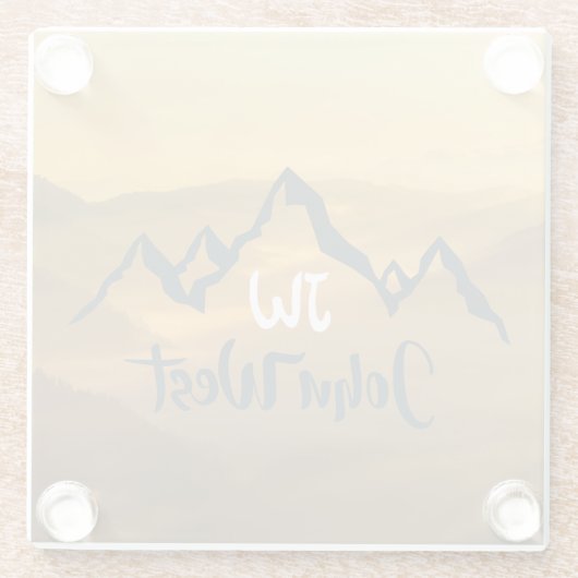 Gold sunrise personalizable mountains monogram glasuntersetzer (Rückseite)
