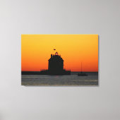 Gold Sunset Lighthouse Canvas Print Leinwanddruck (Vorderseite)