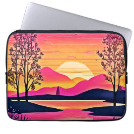 Gold Sunset Over Pink Lake Festival Laptopschutzhülle