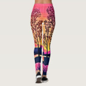 Gold Sunset Over Pink Lake Festival Leggings (Rückseite)
