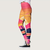 Gold Sunset Over Pink Lake Festival Leggings (Links)