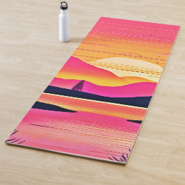 Gold Sunset Over Pink Lake Festival Yogamatte