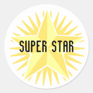 Gold Super Star Sticker