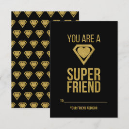 Gold Superheld Friend Classroom Valentine Card Einladung