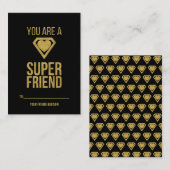 Gold Superheld Friend Classroom Valentine Card Mitteilungskarte (Vorne/Hinten)