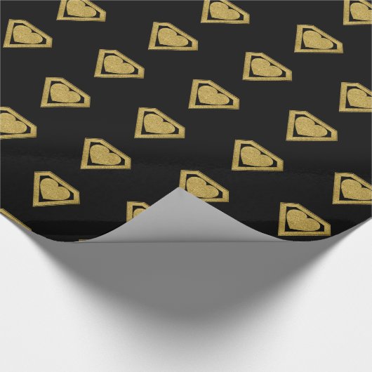 Gold Superheld Friend Valentine Wrapping Paper Geschenkpapier (Ecke)