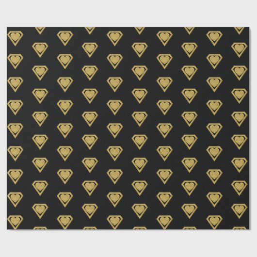 Gold Superheld Friend Valentine Wrapping Paper Geschenkpapier (Flach)