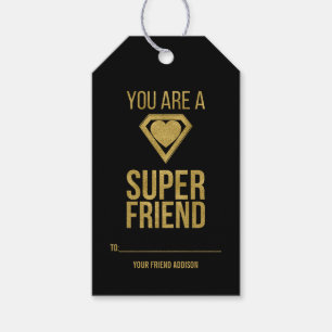 Gold Superheran Friend Classroom Valentine Geschen Geschenkanhänger