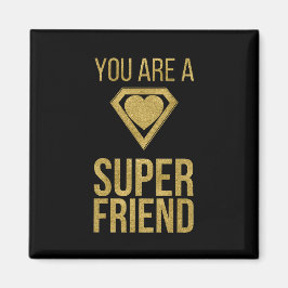 Gold Superhero Friend Valentine Magnet