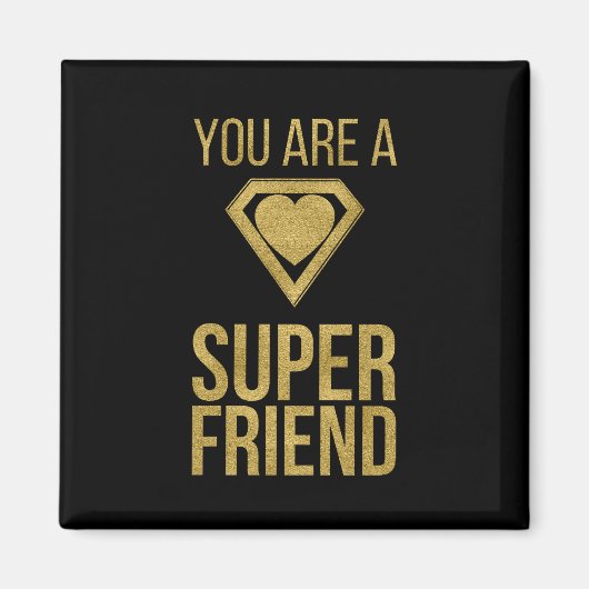 Gold Superhero Friend Valentine Magnet (Vorne)